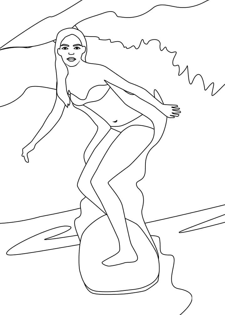 Utskriftbar surfing fargelegging