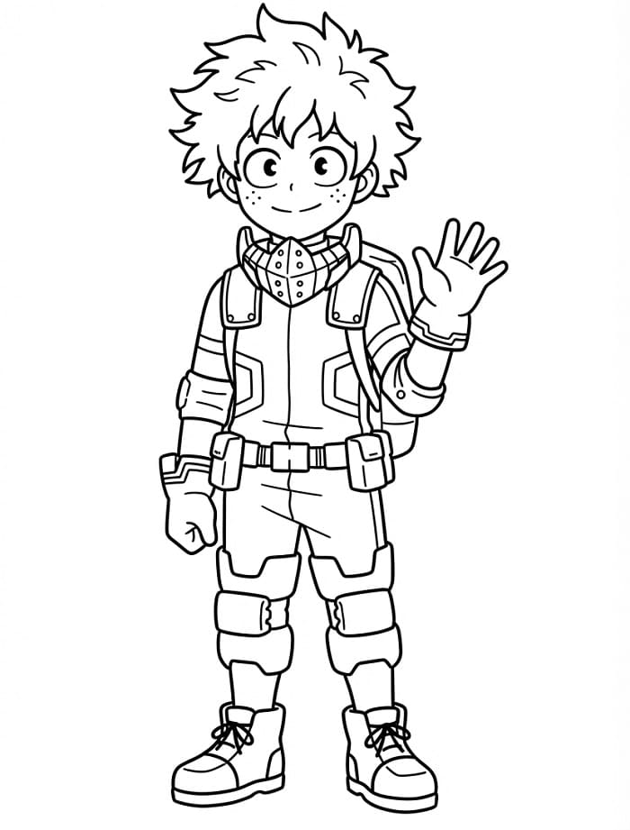 Utskrivbar Izuku Midoriya fargelegging