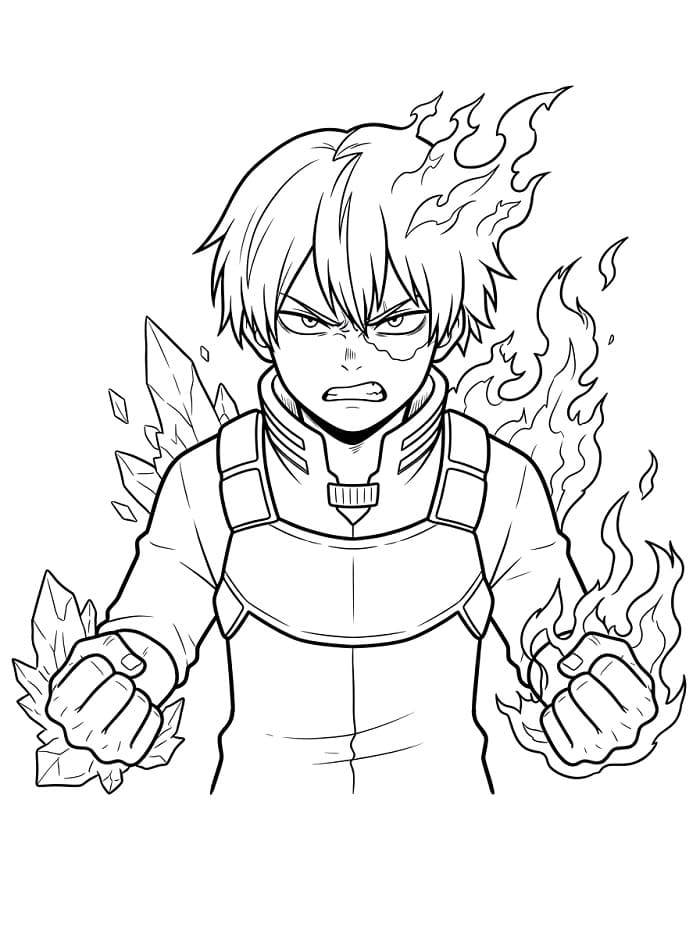 Utskrivbar Shoto Todoroki fargelegging