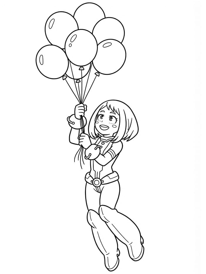 Anime Ochaco Uraraka fargelegging