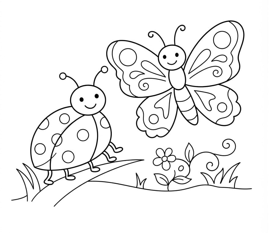 Enkle insekter fargelegging
