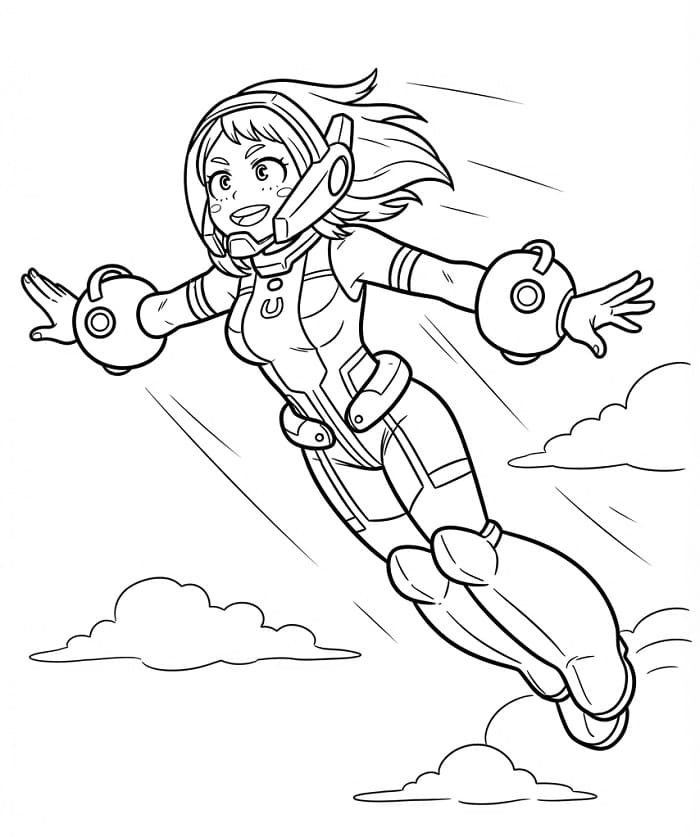 Herlig Ochaco Uraraka fargelegging