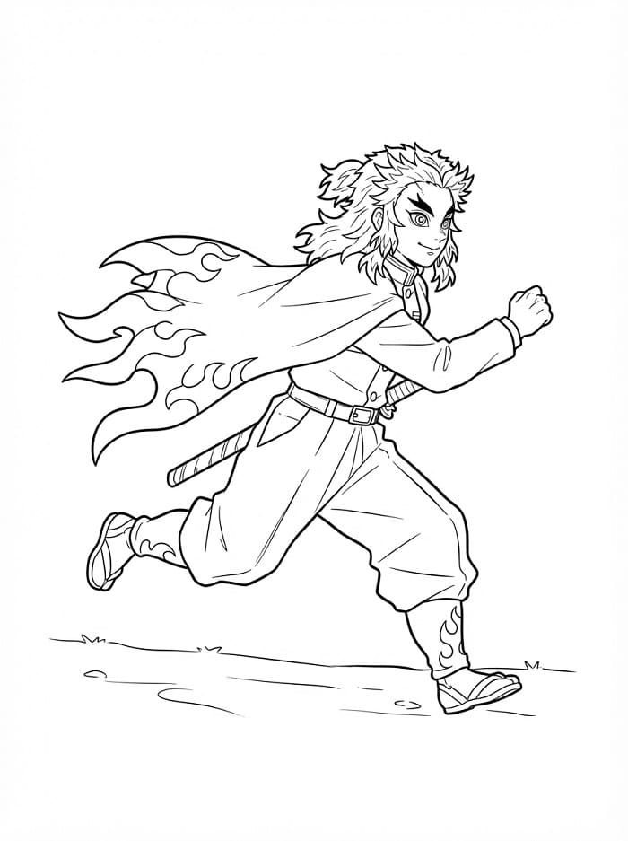 Kyojuro Rengoku fra Demon Slayer fargelegging