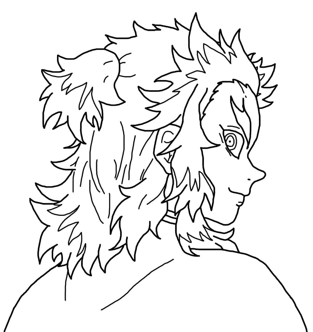 Kyojuro Rengoku gratis utskrivbar fargelegging