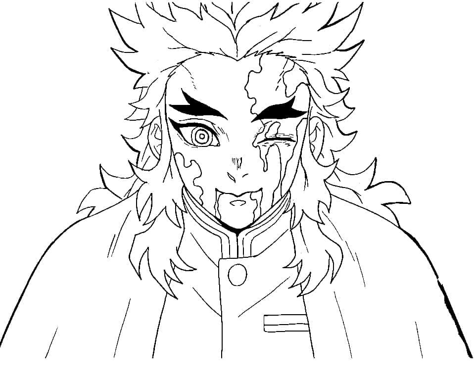 Kyojuro Rengoku utskrivbar for barn fargelegging