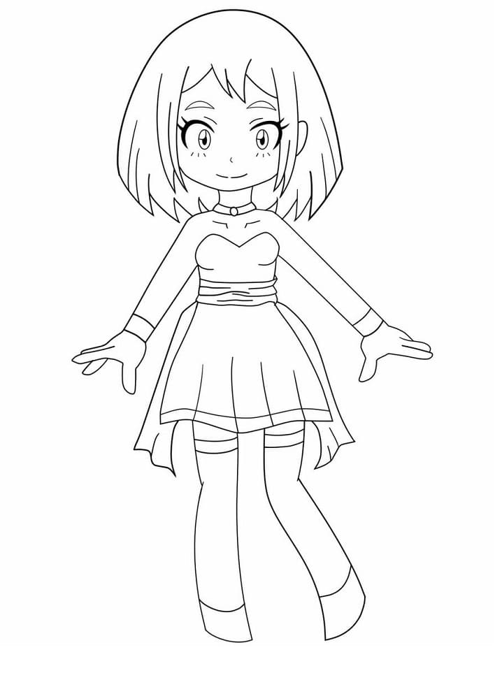 Ochaco Uraraka for barn fargelegging