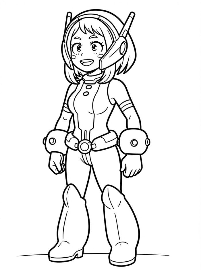Ochaco Uraraka fra My Hero Academia fargelegging