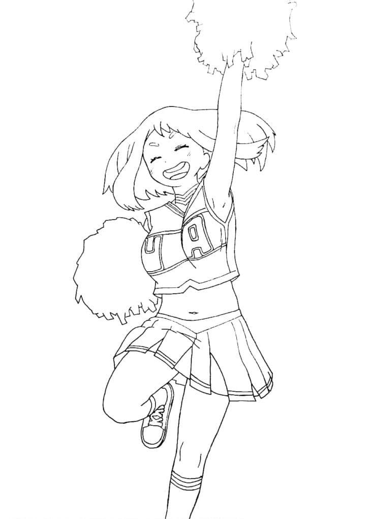 Ochaco Uraraka gratis utskrivbar fargelegging