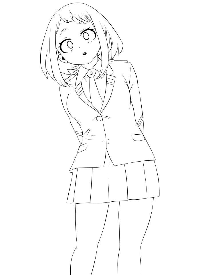 Ochaco Uraraka kostnadsfritt fargelegging