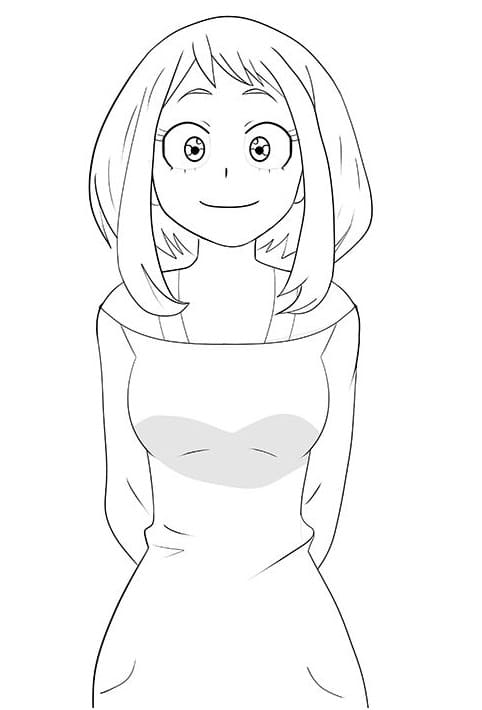 Ochaco Uraraka til utskrift fargelegging