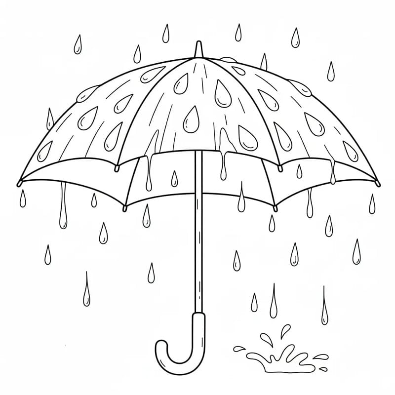 Regn og paraply fargelegging