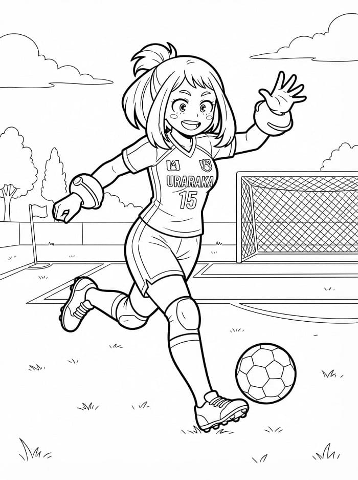 Skriv ut Ochaco Uraraka fargelegging