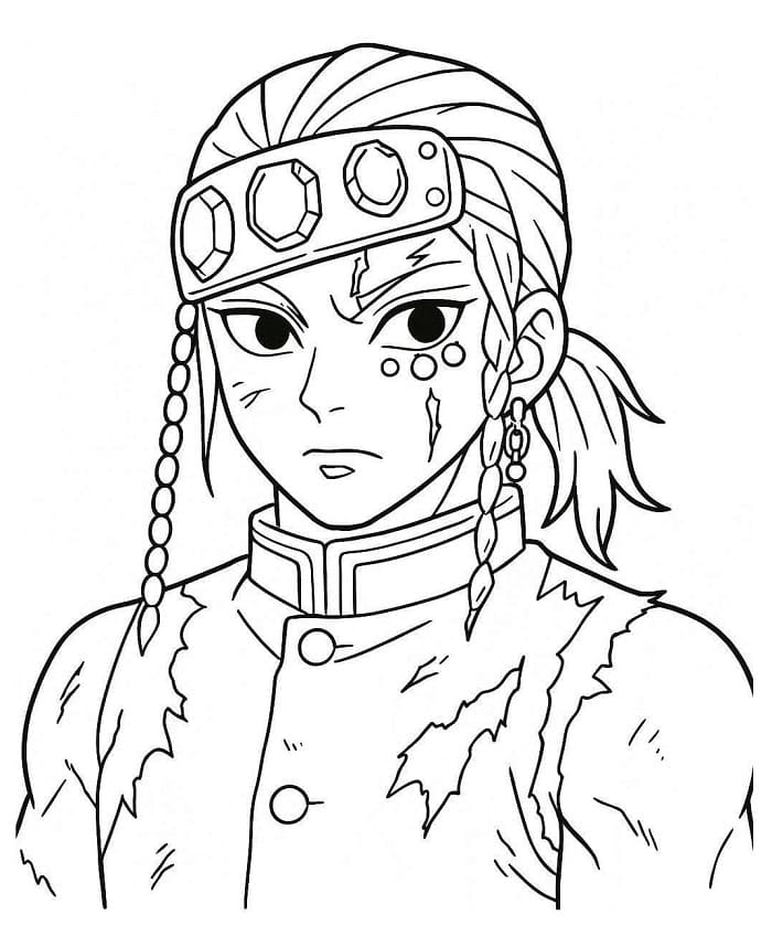 Tengen Uzui Demon Slayer fargelegging