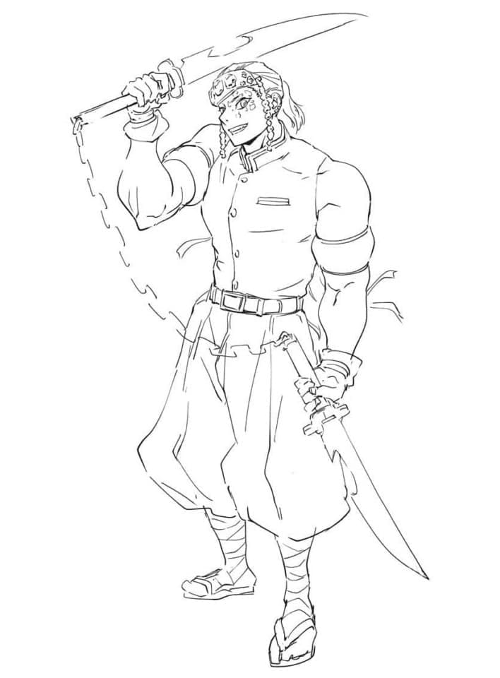Tengen Uzui-bilde fargelegging