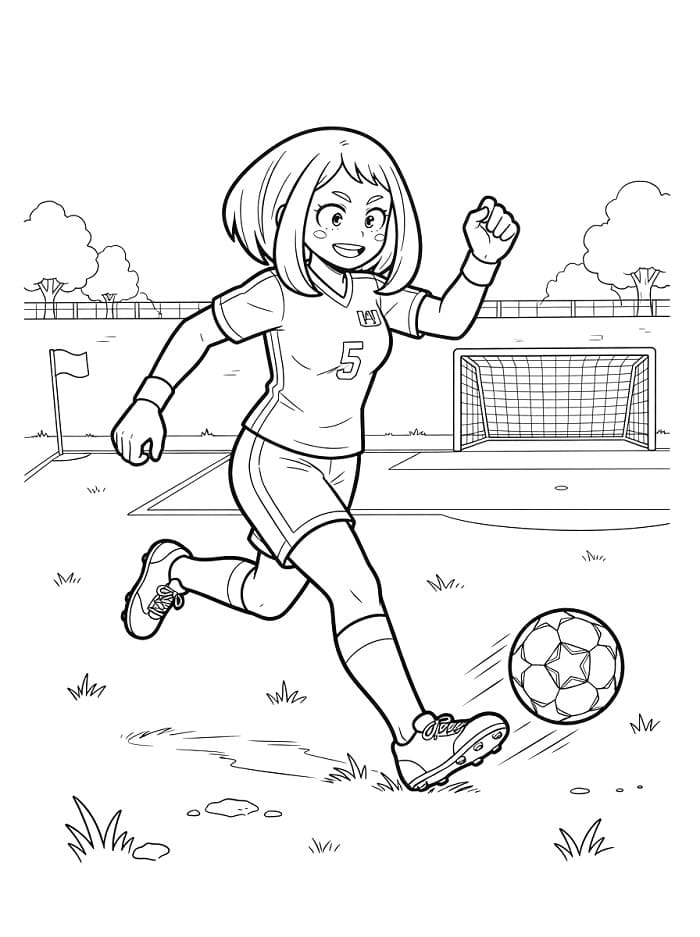 Utskrivbar Ochaco Uraraka fargelegging