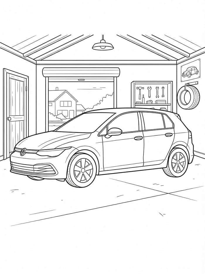 Volkswagen på veien fargelegging