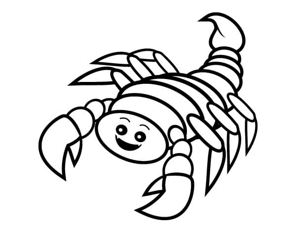 Skorpion for barn fargeleggingsside